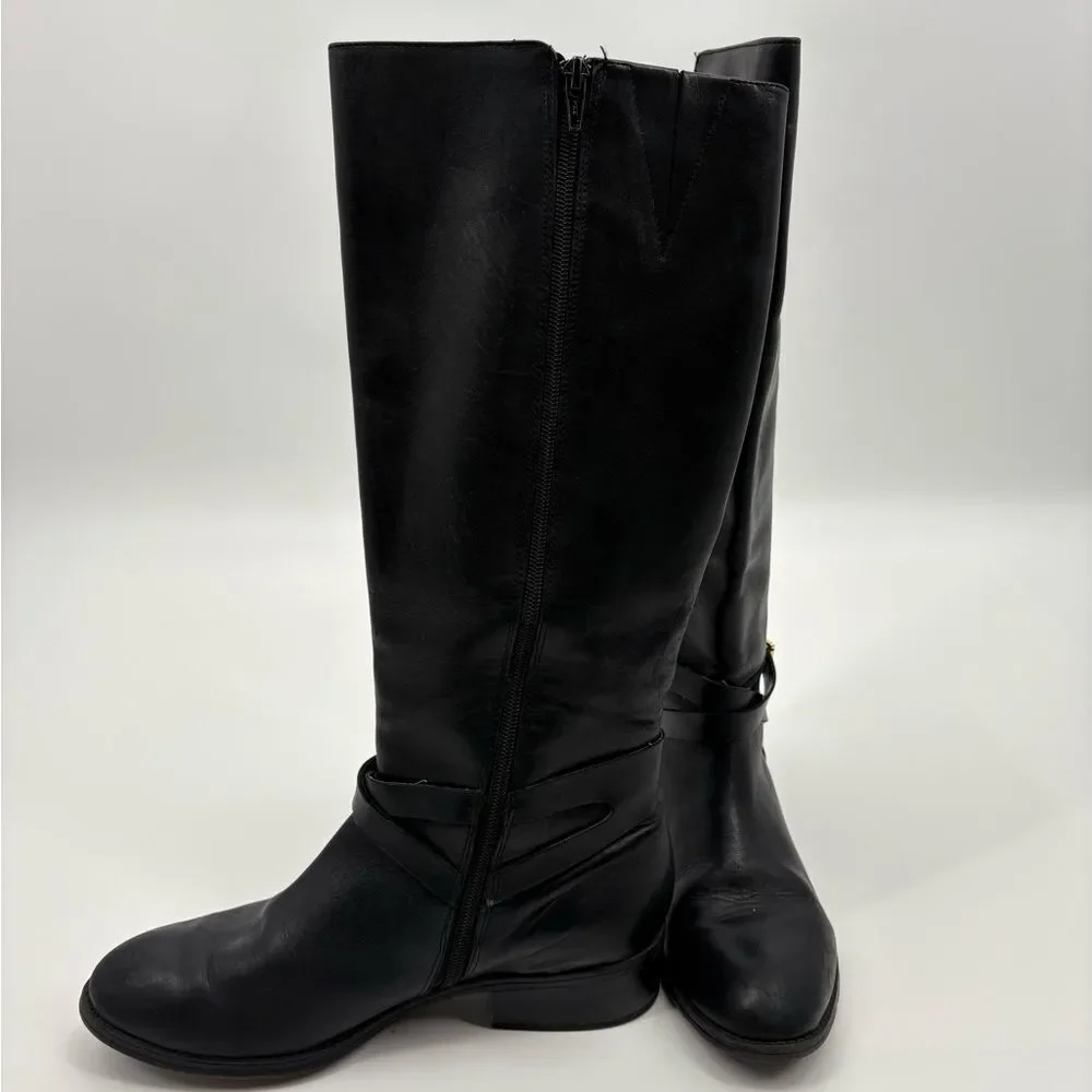 Ralph Lauren | Black Knee-High Maria Leather riding  Boots | size 9